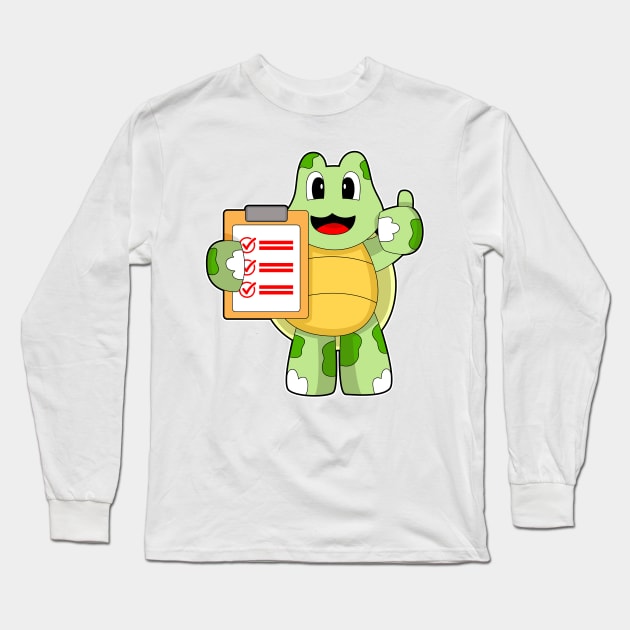 Turtle Secretary Note Long Sleeve T-Shirt by Markus Schnabel